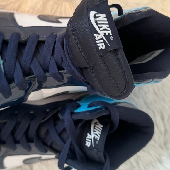 Men's Air Jordan 1 Retro High OG Sneakers  - 9.5 - Navy, Baby Blue & White - Picture 5 of 10